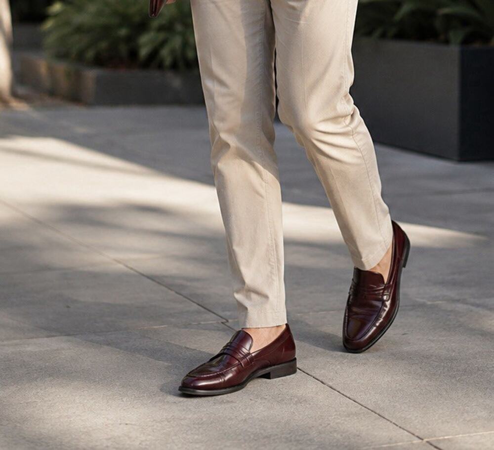 Florsheim Imperial Men’s 8D Burgundy Leather Slip On Loafers Vintage Dress Shoes